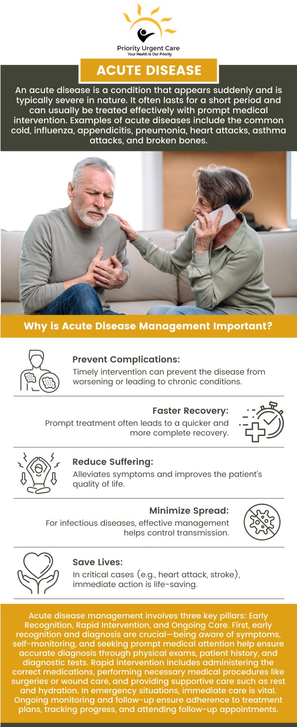 Pain indicates that something has occurred or that something is not right. Acute pain occurs instantly and subsides when there is no cause, but chronic pain lasts more than six months and might persist even after the illness or injury has been treated. If you are suffering from pain, whether chronic or acute, visit Priority Urgent Care and Walk-In Clinic and get treatment from our caring and experienced professionals. We have convenient locations to serve you in Cromwell CT, East Haven CT, Ellington CT, Newington, CT, Oxford, CT, Unionville CT and Wallingford, CT. For more information, please contact us or book an appointment online. Walk-ins are welcome!