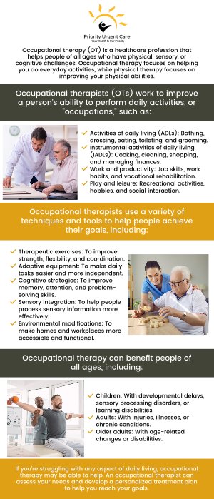Occupational health includes injury care, employee wellness, pre-employment services, physical therapy, drug tests, physicals, safety screenings, and more. Priority Urgent Care & Walk-In Clinic offers a full range of employer services. For more information, contact us today! We are ready to help you feel better. We have convenient locations to serve you in Cromwell, CT, East Haven, CT, Ellington, CT, Newington, CT, Oxford, CT, Unionville, CT and Wallingford, CT.